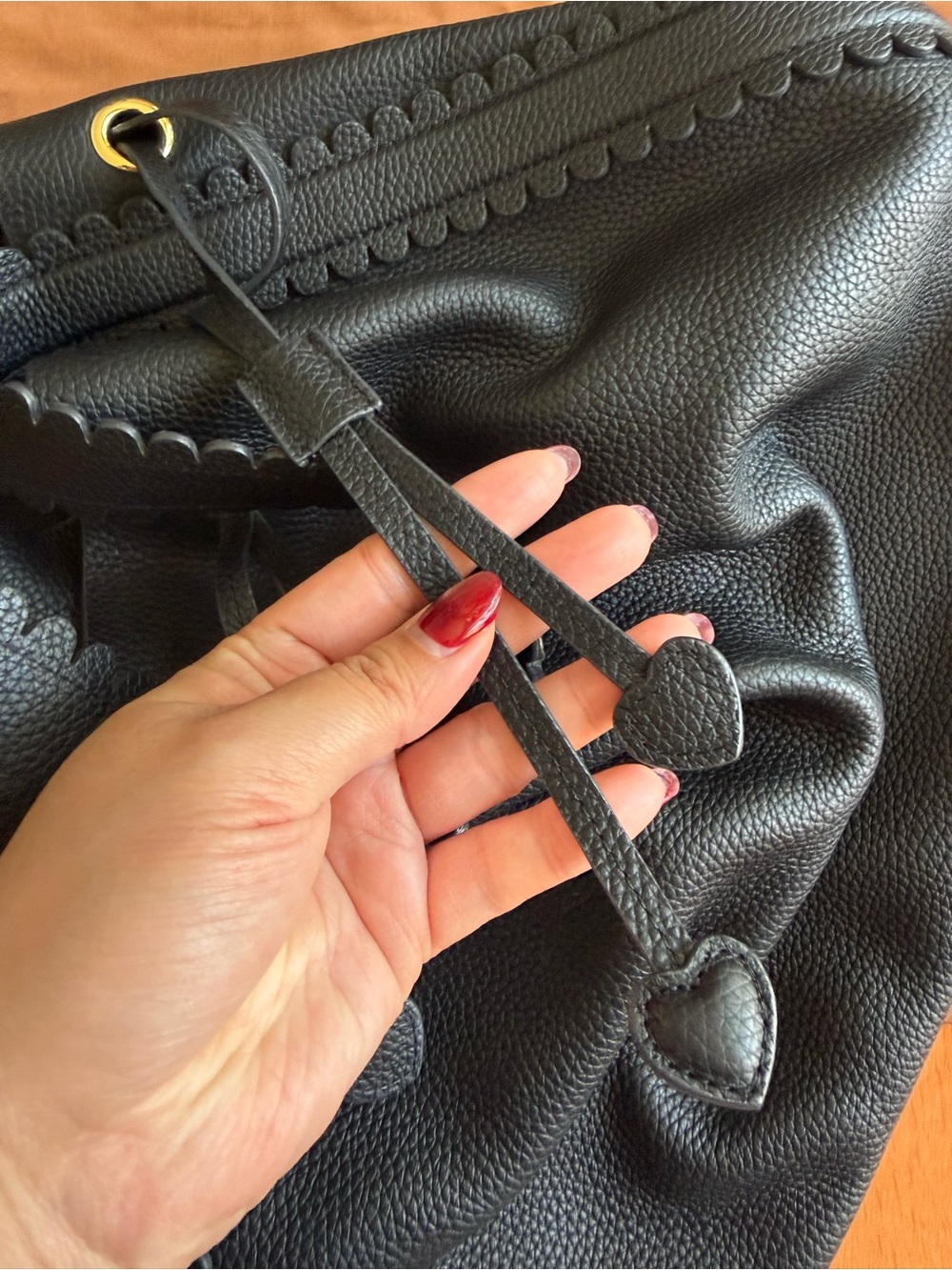 Stoney Clover Lane Leather Henrietta Bucket Bag Noir Black - Picture 15 of 16